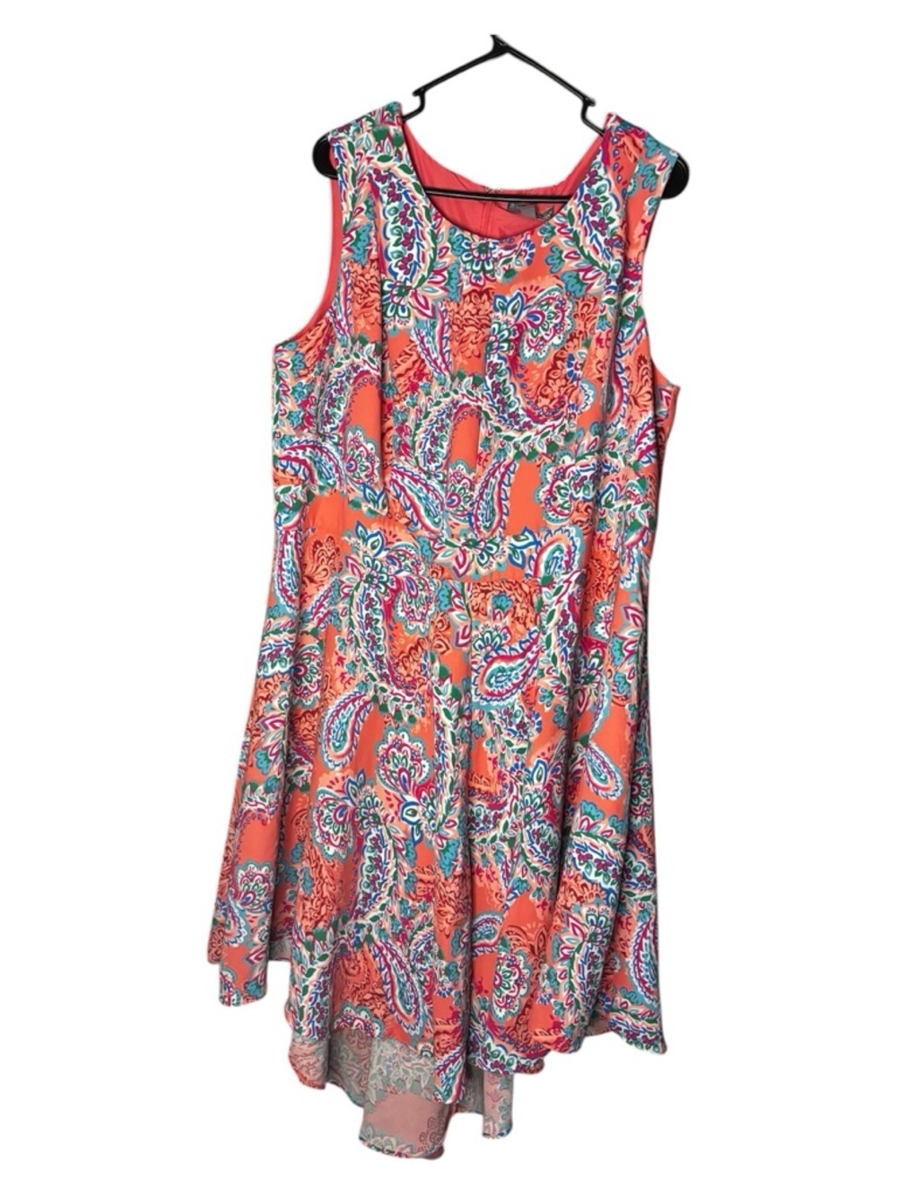 Bright and Fun Jessica London Women's Paisley Print Sleeveless Dress | Size 20W